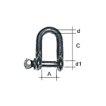 Скоба такелажная D-образная 1852 Marine Quality SK010408 Ø8x32мм 200кг из оцинкованной стали