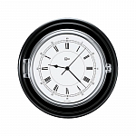 Часы кварцевые настенные Barigo Captain 1587CR 210x50мм Ø150мм из черного дерева и хромированной латуни