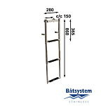 Трап телескопический Batsystem BT72 860 x 280 мм 3 ступеньки