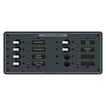 Панель выключателей 8 позиционная Blue Sea Traditional Metal 8385 12/24В 100А 6 автоматов 267x114мм