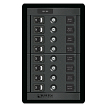 Панель выключателей Blue Sea 360 Panel System 1457 12В 80А 8 автоматов/8 выключателей 124x197мм