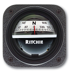 Компас Ritchie Navigation Explorer V-537W картушка 70мм 12В 95x95x92мм врезной вертикальный с конической картушкой чёрный/белый