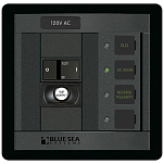 Панель с дифавтоматом Blue Sea 360 Panel System 1502 120В 30А 30мА 1 пустой слот 124x121мм