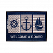Дверной нескользящий коврик из полиамида Marine Business Welcome 41256 700x500мм синий