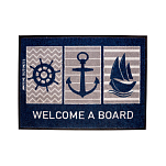 Дверной коврик Marine Business Welcome 41256 700x500мм нескользящий из синего/серого полиамида и резины