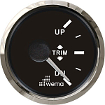 Индикатор положения транцевых плит чёрный/серебряный Wema Trim 0 - 180 Ом 12/24 В