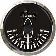 Индикатор положения пера руля Wema IRR-5-BS 110621 0-180Ом 12/24В Ø62мм чёрный циферблат с хромированным кольцом