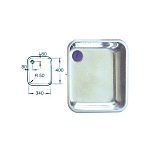 Прямоугольная мойка/раковина 400x340x200мм Ø57мм из полированной нержавеющей стали AISI316