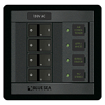 Панель выключателей Blue Sea 360 Panel System 1210 120В 100А 4 автомата 124x121мм