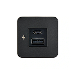 Внутренняя розетка Scanstrut SC-TILE-10 10-32В 6А 36-60Вт 40x40мм для зарядки USB-A и USB-C черная рамка