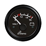 Аналоговый вольтметр Wema IPVR-BB-8-16 12В Ø52мм шкала 8-16В черный с подсветкой