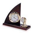 Настольные часы с термометром Foresti & Suardi 2250.L 210x75x200мм из полированной латуни и дерева
