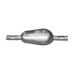 Цинковый каплевидный анод Tecnoseal 00351/1 135x87x35мм с болтовым креплением 250x25x5мм