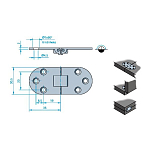 Петля для столов из нержавеющей стали CQUIP Flush 2 Pin 10A-81052 51 x 38 мм