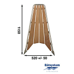 Бушприт-площадка Batsystem GPT100 1150x520мм Ø32мм для яхт 7,9-10,7м (26’-35’) из тика и нержавеющей стали AISI316