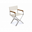 Кресло складное из алюминия и винила с подлокотниками из тикового дерева FORMA A6000VWT 86 x 47 x 43 см белое
