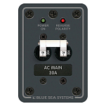 Панель выключателей Blue Sea Traditional Metal 8077 120В 30А основной автомат 67x95мм