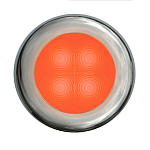 Светильник врезной водонепроницаемый LED Hella Marine Slim Line 2XT 980 507-621 12В 0,5Вт круглый хромированный корпус из нержавеющей стали оранжевый свет