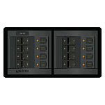 Панель выключателей Blue Sea 360 Panel System 1225 12В 100А 8 автоматов 235x121мм