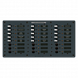 Панель выключателей 24 позиционная Blue Sea Traditional Metal 8264 12/24В 100А 15 автоматов 190,5x374,5мм