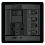 Панель выключателей для 2 источников питания Blue Sea 360 Panel System 1231 120В 50А 124x121мм